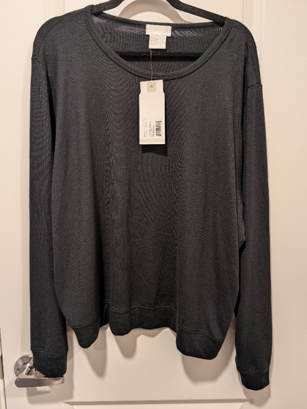 Softies Dream Jersey Crew Neck Lounge Shirt Black 2X/3X Buttery PJs Luxury NWT